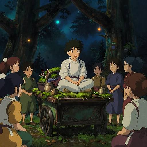 Traveling Herbalist in Bioluminescent Grotto