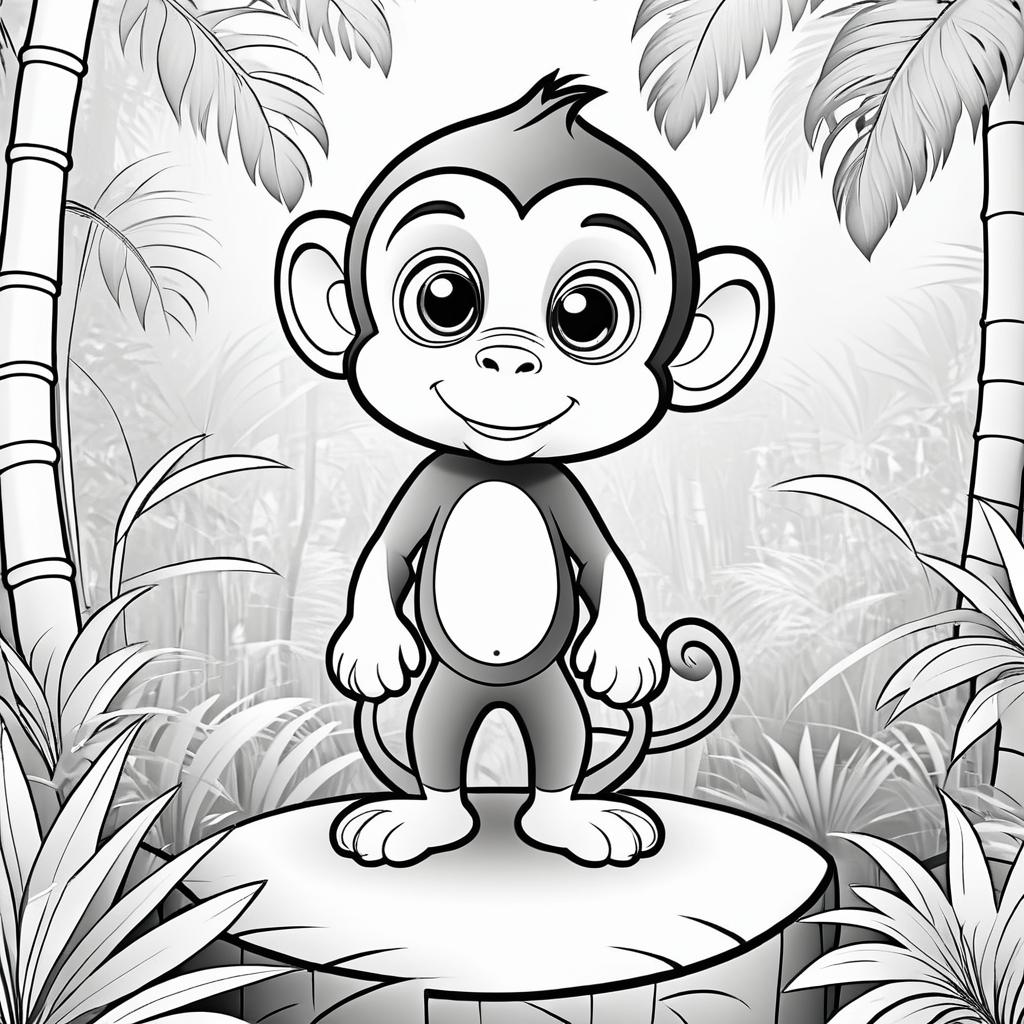 Charming Coloring Page of a Monkey