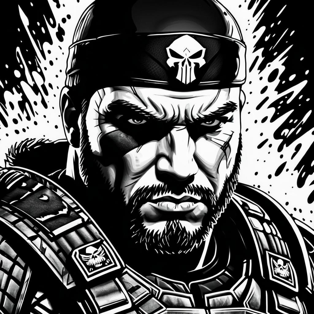 Intense Portrait of Marcus Fenix