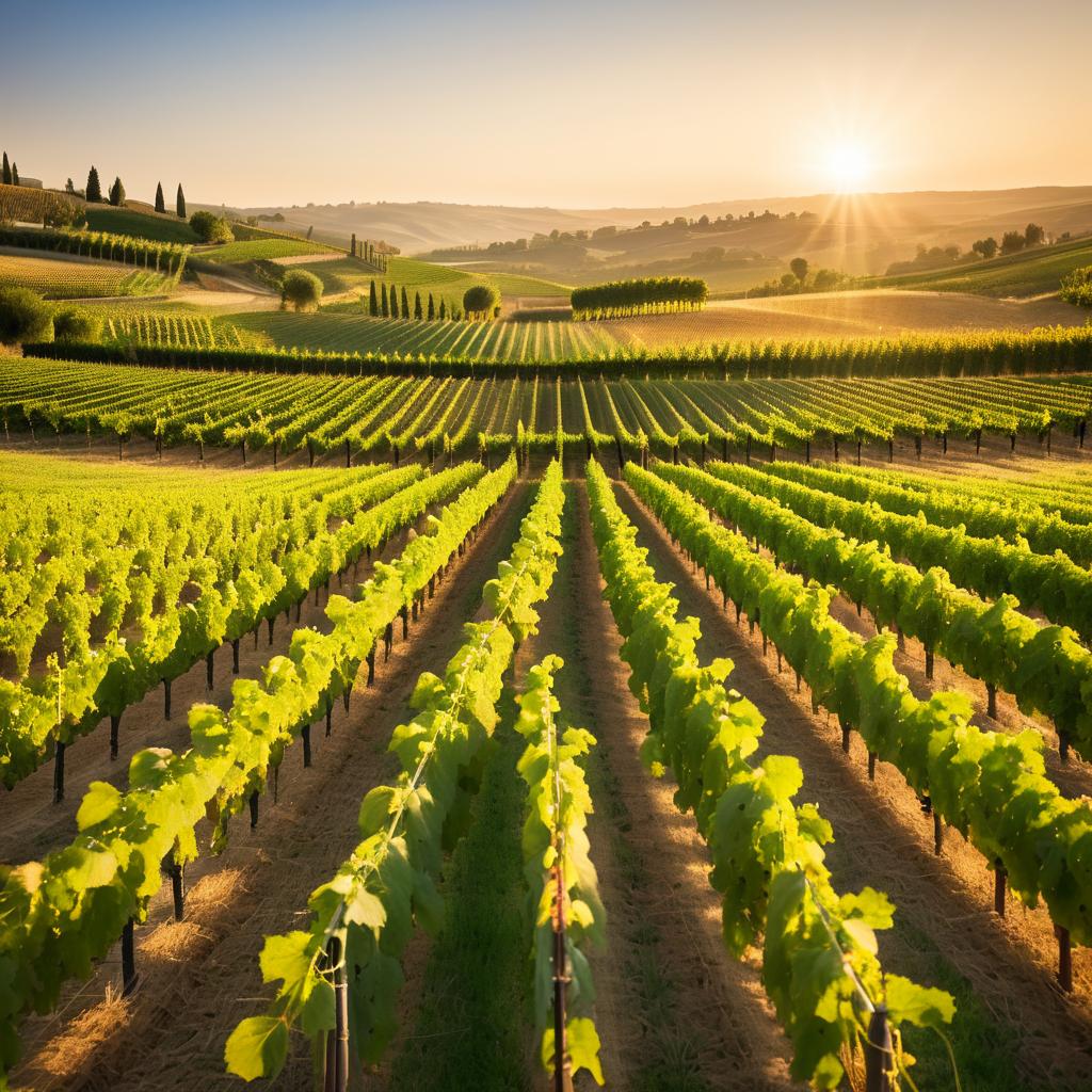 Charming Vineyard at Golden Hour