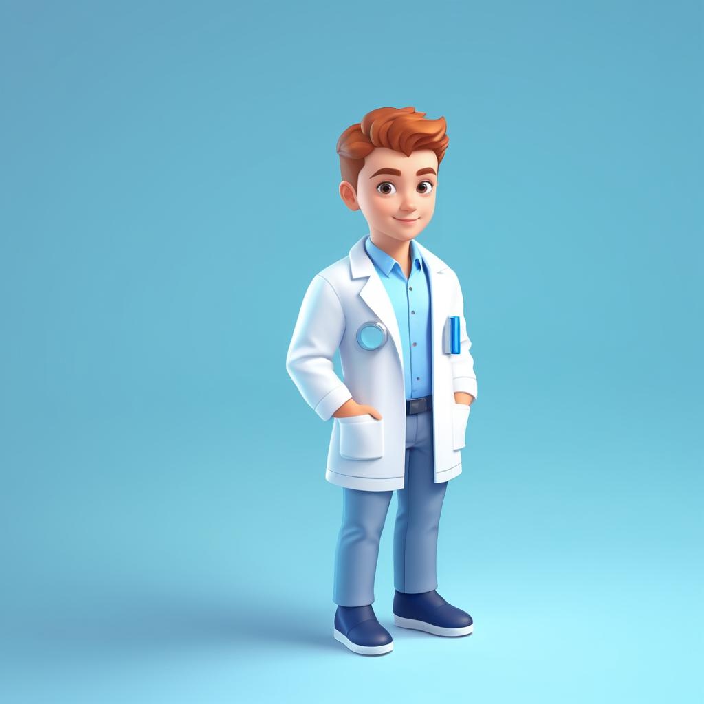 Isometric Illustration of a Young Scientist