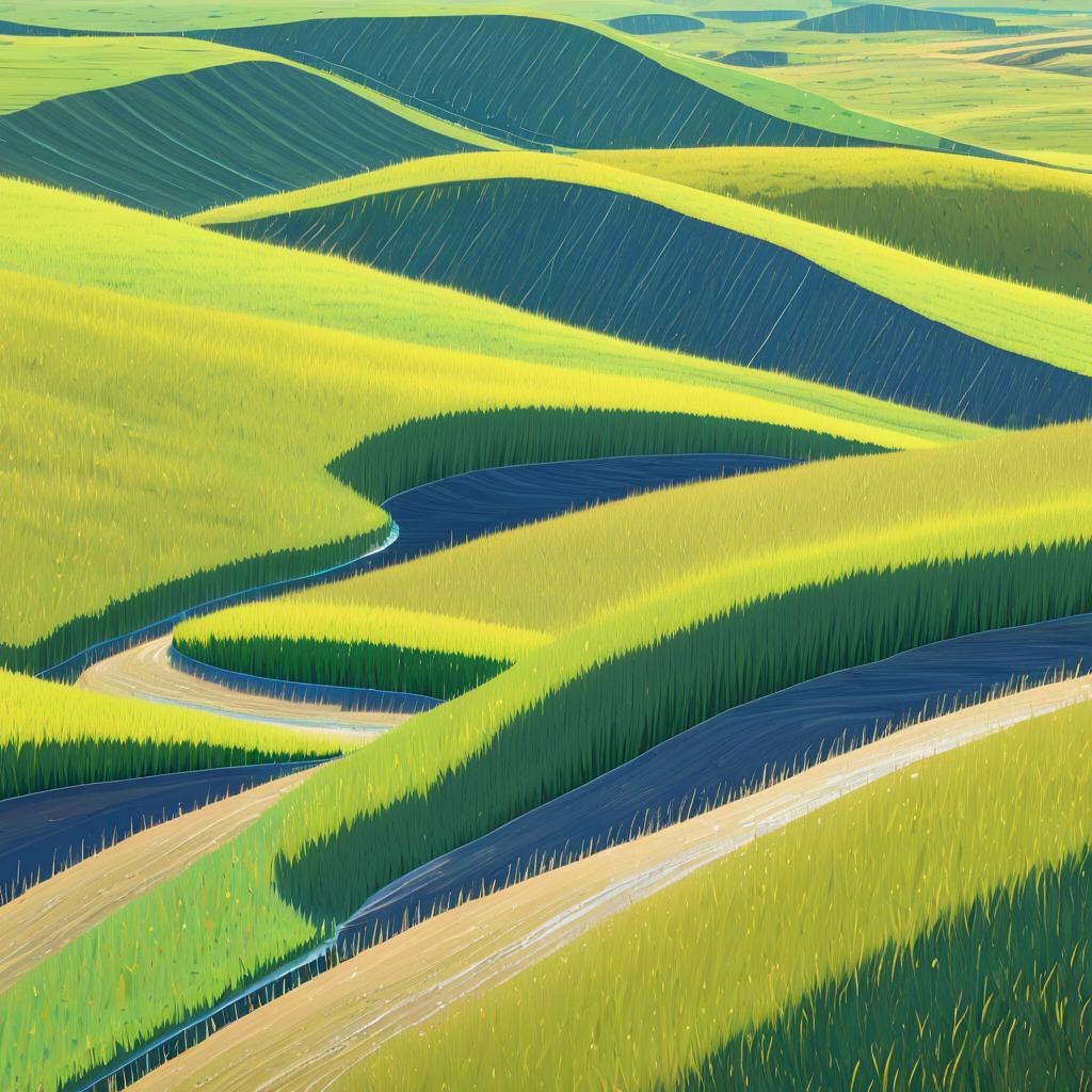 Isometric View of Tallgrass Plains in Rain