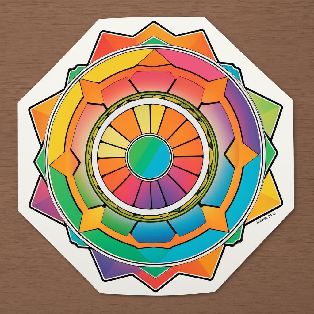 Vintage Retro Psychedelic Hexagon Sticker