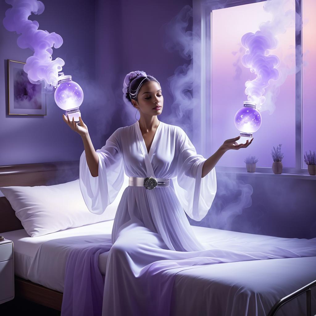 Mystical Woman with Lavender Smoke Jar