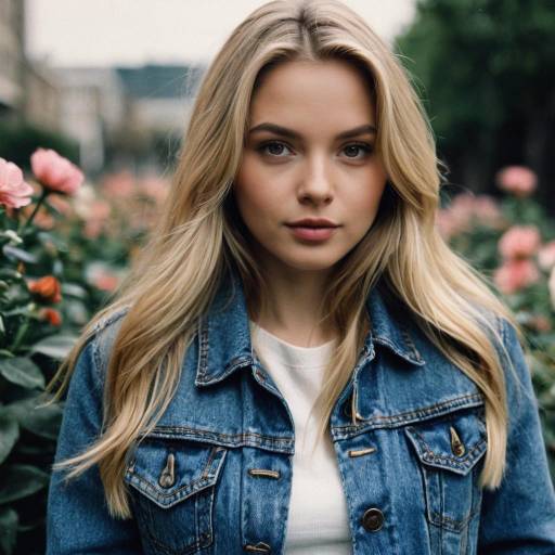 Blonde Girl in Denim Jacket Portrait