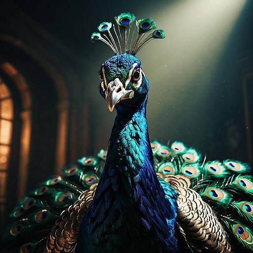 Female Anthropomorphic Peacock Portrait