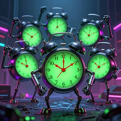 Cyberpunk Alarm Clocks in Neon
