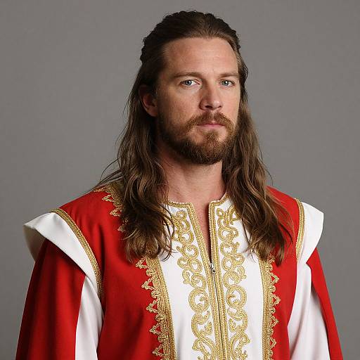 Bearded Man in Embroidered Costume