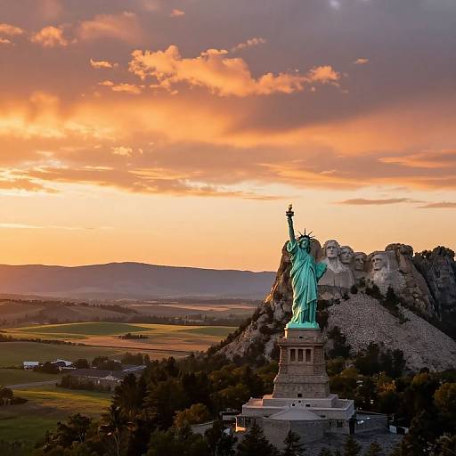 America Sunrise with Iconic Landscapes