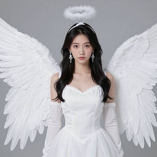 Realistic Angel Costume with Wings