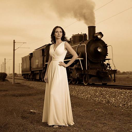 Sepia Elegance with Vintage Locomotive