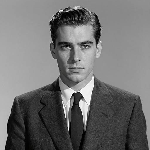 Classic 1940s Black and White Portrait