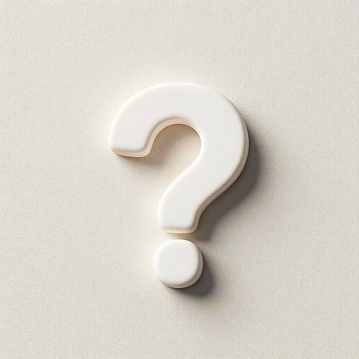 Matte White Clay Question Mark
