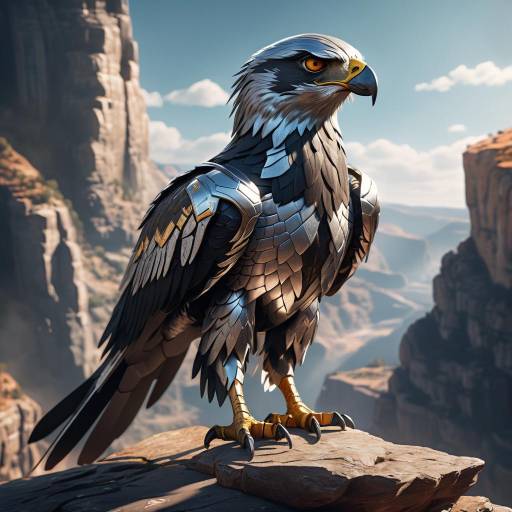 Fierce Silver Hawk on Cliffside Fierce Silver Hawk on Cliffside