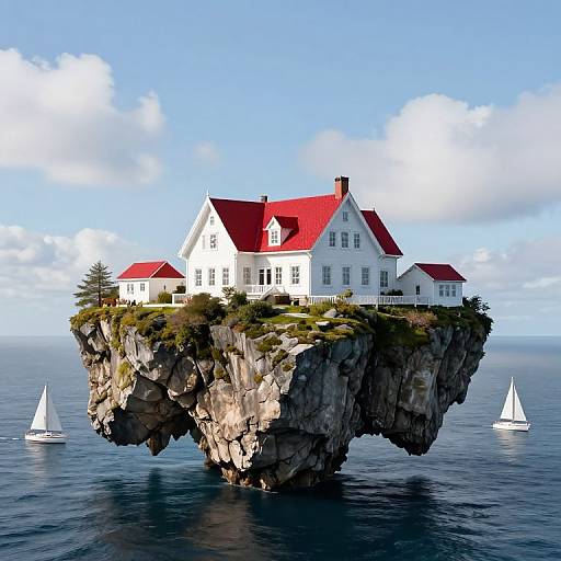 Floating Island with Grand House