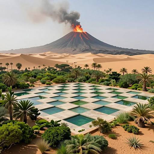 Surreal Desert: Life and Chaos Contrast