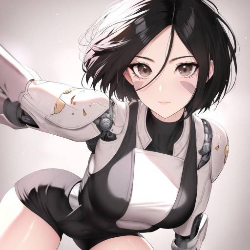 Illustration of Alita, battle angel alita in the style of Gweda