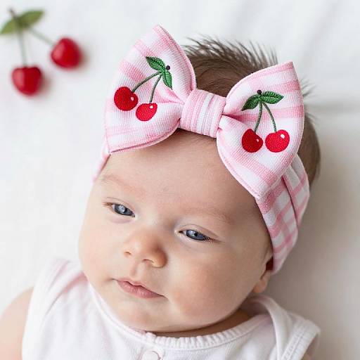 Cherry Picnic Baby Headwrap Bow
