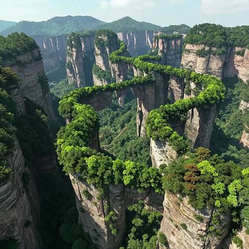 Surreal 3D Gravity-Defying Mountains