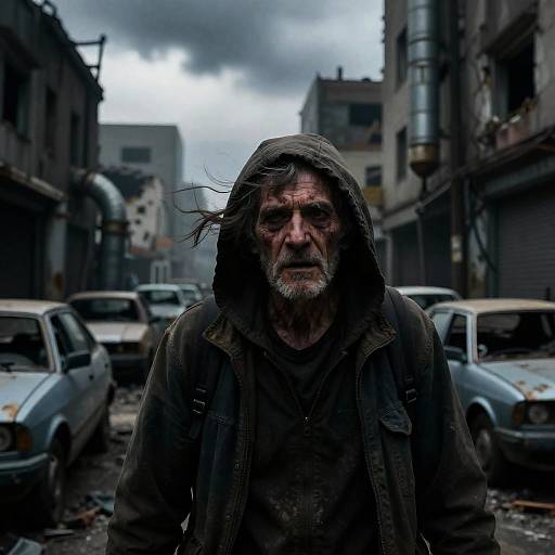 Sinister Post-Apocalyptic Old Man Portrait