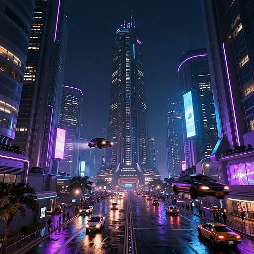 Cyberpunk Neon Cityscape at Night