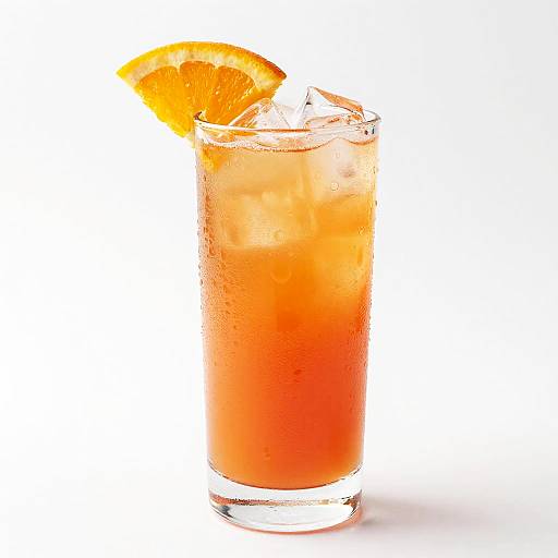 Bright Orange-Red Cocktail Glass Photo