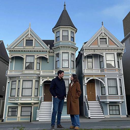 Charming Victorian House Couple Photo