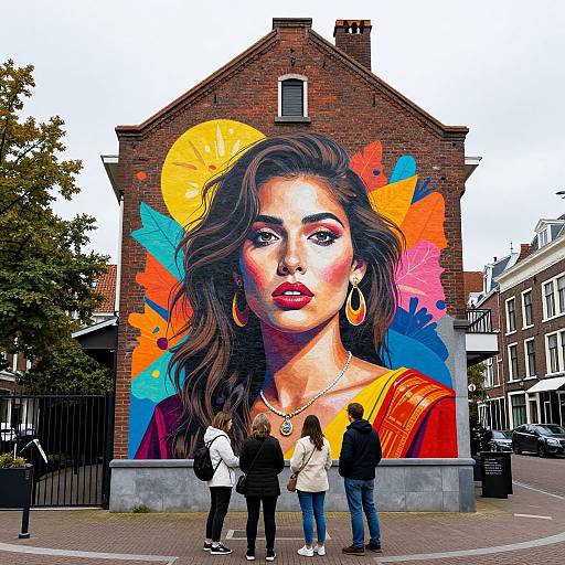 Vibrant Mural on Historic Building