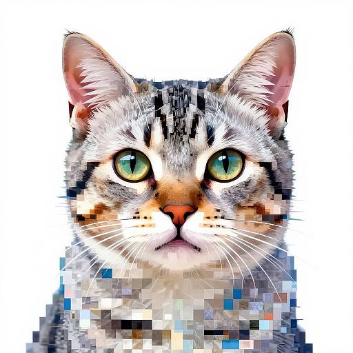 Digital Mosaic AI Cat Art