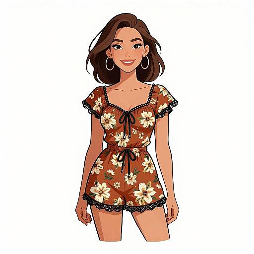 Smiling Boho Chic Woman Portrait