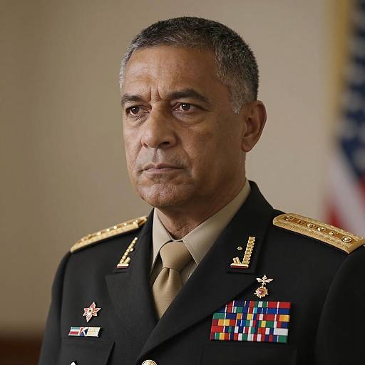Serious Military Man with Medals