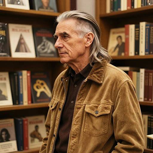 Vintage Senior Man with Undercut Hairstyle