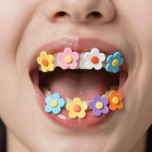 Colorful Floral Mouth Photography