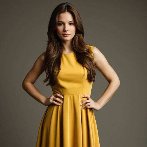 Realistic Portrait of Girl in Yellow Dress