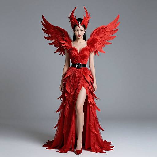 Red Phoenix Woman Costume
