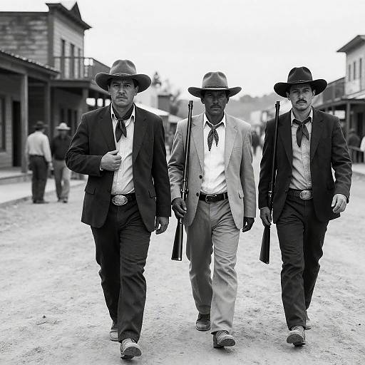Three Men in a Western Town