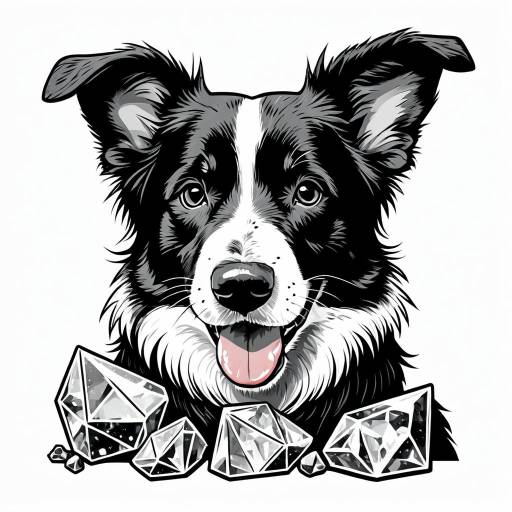 Border Collie Geologist Vector Illustration