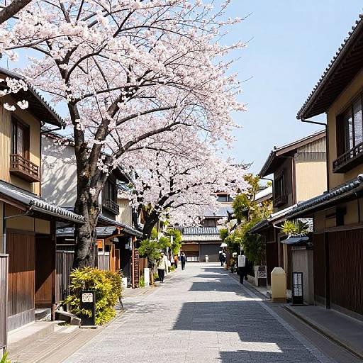 Sunny Day with Cherry Blossoms in Japan