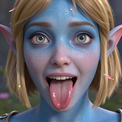 Detailed Fantasy Draenei Woman Portrait