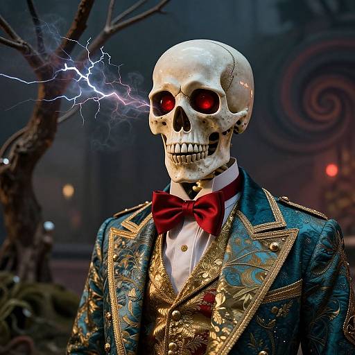 Aristocratic Skeleton in Regal Suit