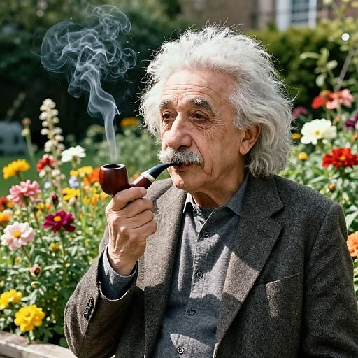 Einstein Relaxing in Sunny Garden