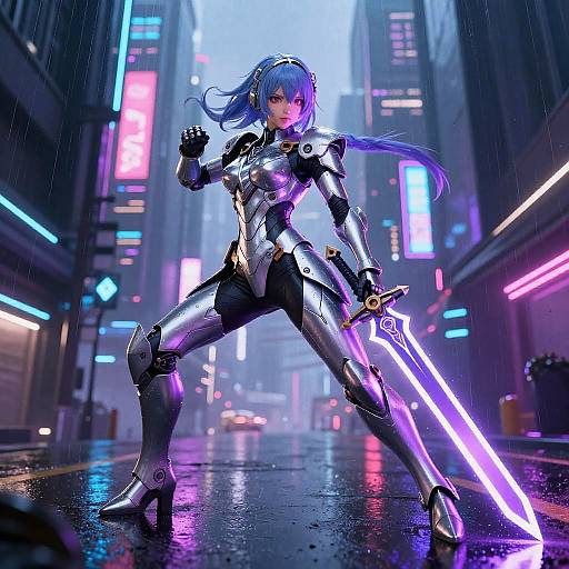 Futuristic Anime Armor Girl Action