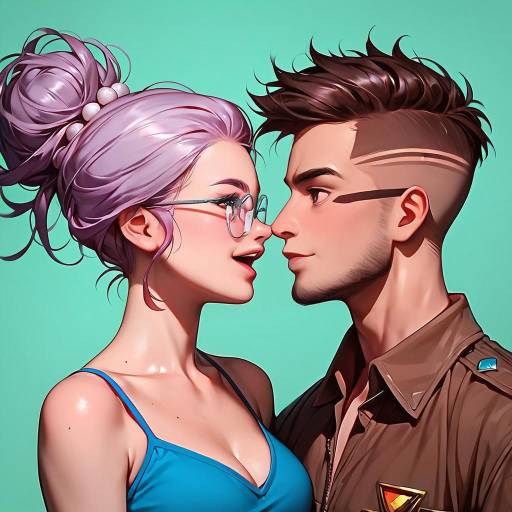 Couple Portrait: Assertive Girl and Soldier