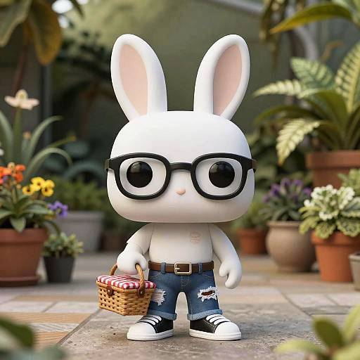 Funko Pop Bunny Picnic in Botanical Garden