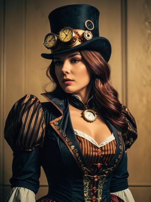 Elegant Steampunk Lady Portrait