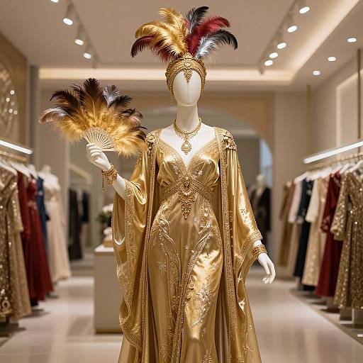 Regal Mannequin in Gold Elegance