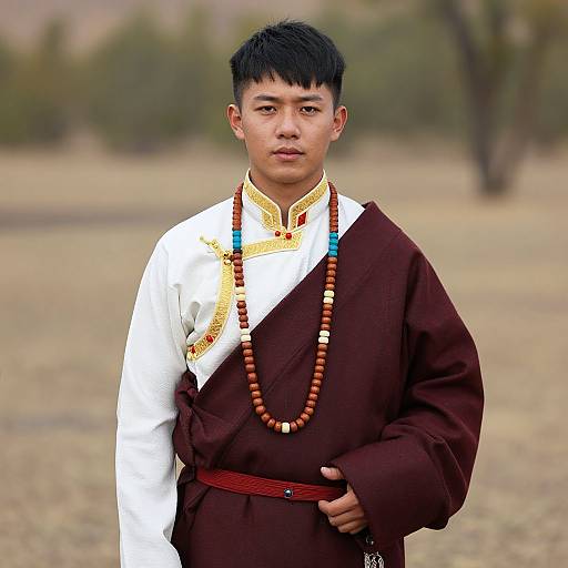 Asian Man in Traditional Costume