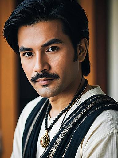 Realistic Asian Man in Sari Costume