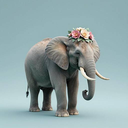 Stunning Gradient Elephant Portrait Art