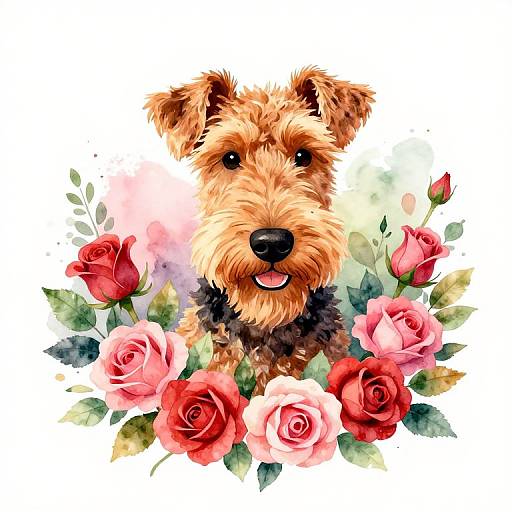 Vibrant Pixar-Style Airedale Portrait